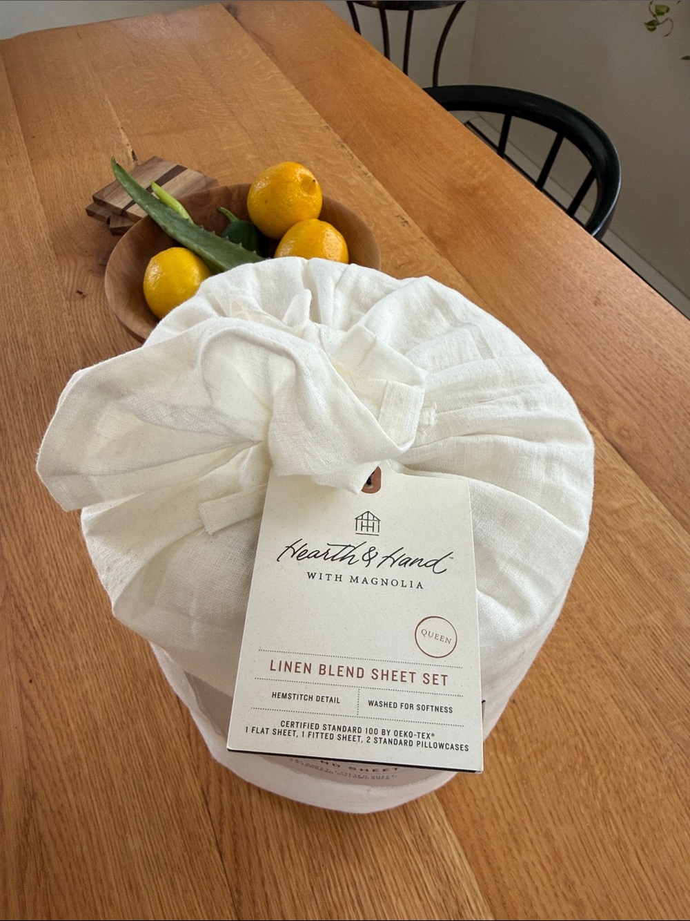 Hearth & Hand White Linen Blend Sheet Set - Queen